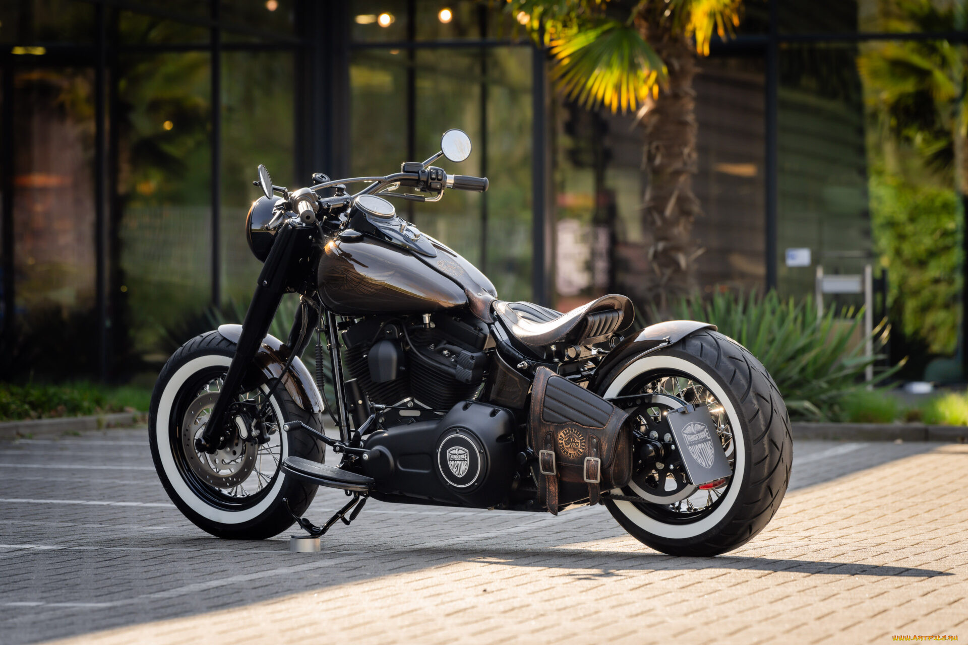 , harley-davidson, softail, slim, customized, custombikes, simple
